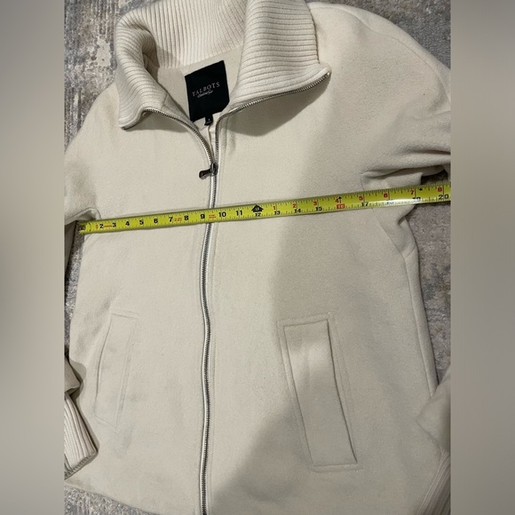 Talbots Wool Blend Ivory Jacket Full Zip Ribbed Collar Cuff Coat Women’s Size 6 - Picture 8 of 10